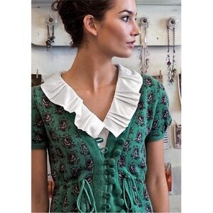 Anthropologie Leifsdottir Rose Intarsia Cardigan